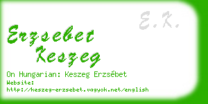 erzsebet keszeg business card