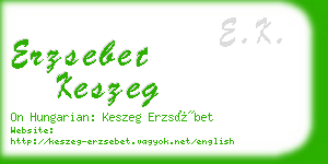 erzsebet keszeg business card